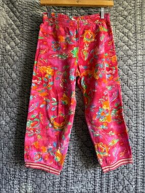 Oilily Bright Pink Floral Kids print pants.